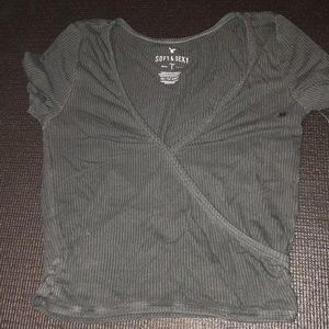 American eagle wrap front top